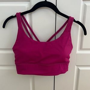 Lululemon new without tags energy longline bra size 8 fuchsia